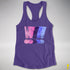 Distressed Omnisexual Pride Exclamation Points Racerback Tank - Purple